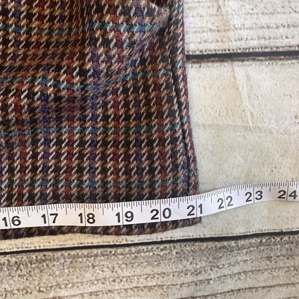 Vintage Houndstooth Tweed Jacket Women's Medium Draped Shawl Collar Open Front - Picture 11 of 16